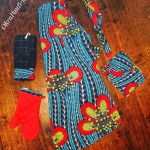 African Print Apron & Kitchen Set